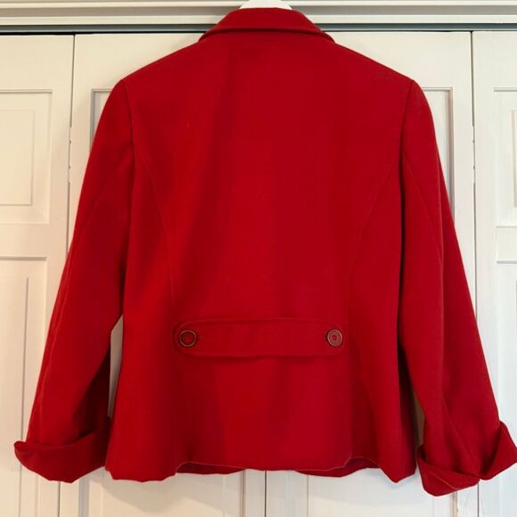 Chico’s red vibrant two button blazer jacket size 1/M - Picture 4 of 10